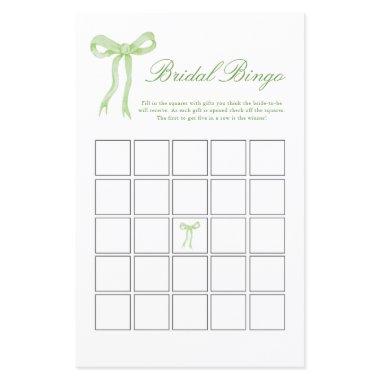 Green Bow Bridal Bingo  Game