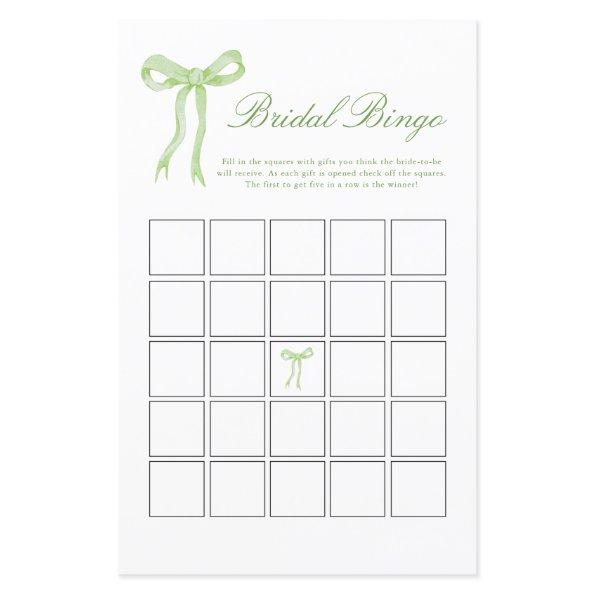 Green Bow Bridal Bingo  Game