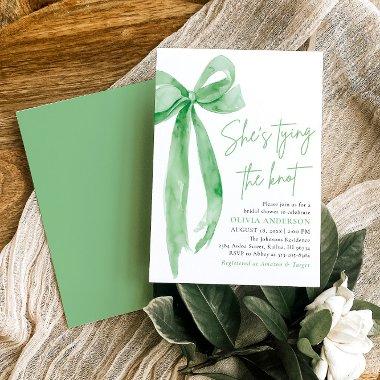Green Bow She's Tying the Knot