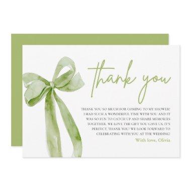 Green Bow She's Tying the Knot Thank You