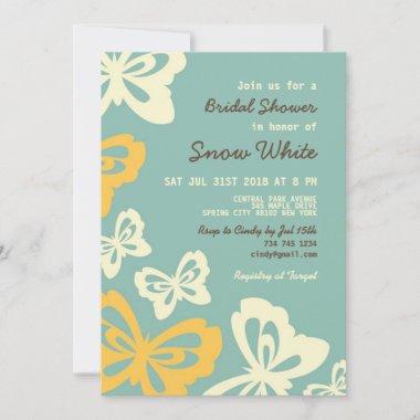 Green Butterfly Bridal Shower Wedding Invitations