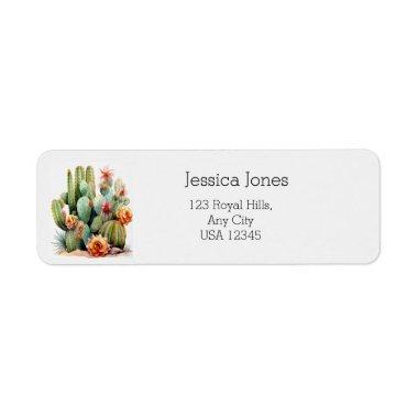 Green Cactus Fern Succulent Foliage Address Label