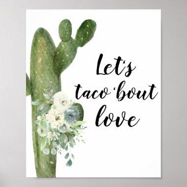 Green Cactus Let's taco 'bout love Bridal Shower Poster