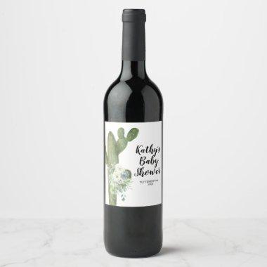 Green Cactus Taco Bout Love Wine Bottle Label