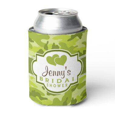 Green Camo, Camouflage Bridal Shower Can Cooler