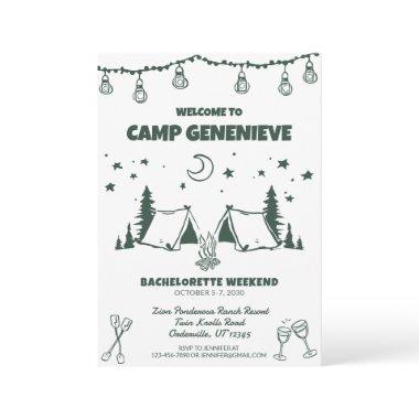 Green Camping Bachelorette Weekend Party