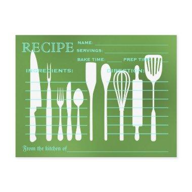 Green Chalkboard Retro Recipe  Kitchen Tools