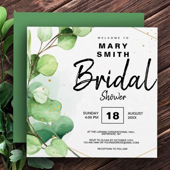 Green classic wedding save the date bridal shower