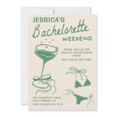 Green Cocktail Bachelorette Weekend Itinerary