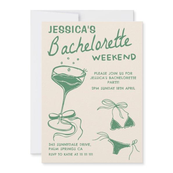 Green Cocktail Bachelorette Weekend Itinerary