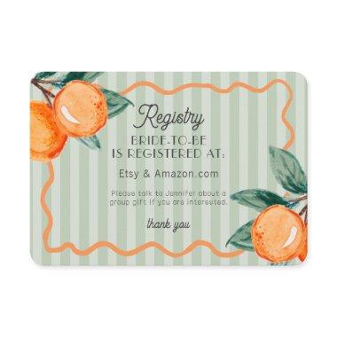 Green Cutie Pastel Citrus Bridal Registry Insert