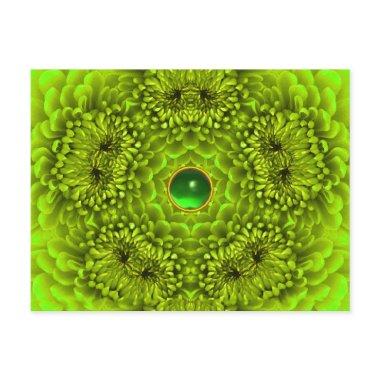 GREEN DAHLIA AND EMERALD GEMSTONE Floral Post