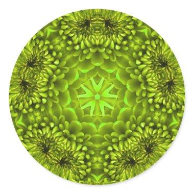 GREEN DAHLIA CLASSIC ROUND STICKER