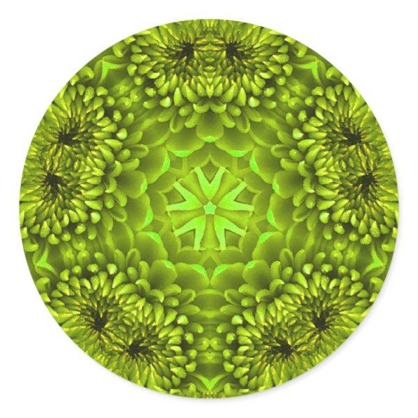 GREEN DAHLIA CLASSIC ROUND STICKER