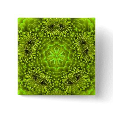 GREEN DAHLIA PINBACK BUTTON