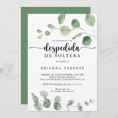 Green Delight Eucalyptus Spanish Bridal Shower Invitations