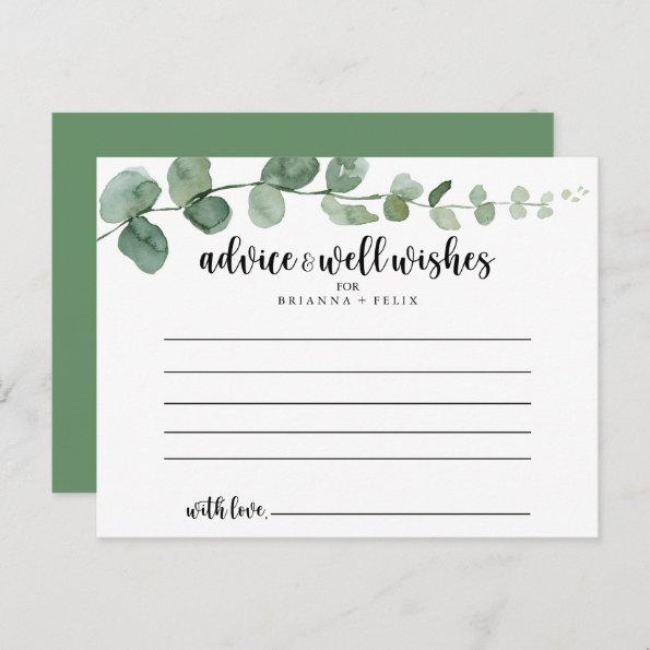 Green Delight Eucalyptus Wedding Advice Card