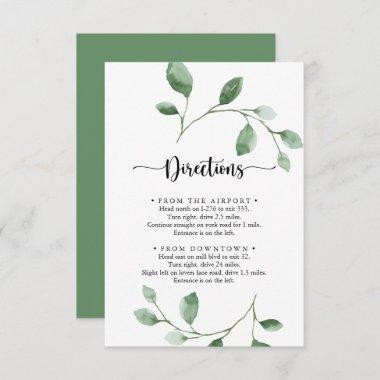 Green Delight Eucalyptus Wedding Directions  Enclosure Invitations