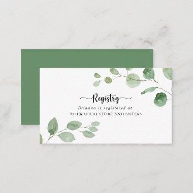 Green Delight Eucalyptus Wedding Gift Registry Enclosure Invitations