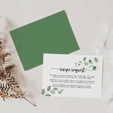Green Delight Eucalyptus Wedding Recipe Request  Enclosure Invitations