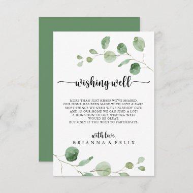 Green Delight Eucalyptus Wedding Wishing Well Enclosure Invitations