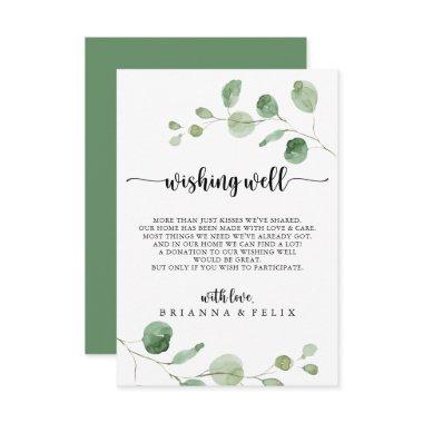 Green Delight Eucalyptus Wedding Wishing Well Enclosure Invitations