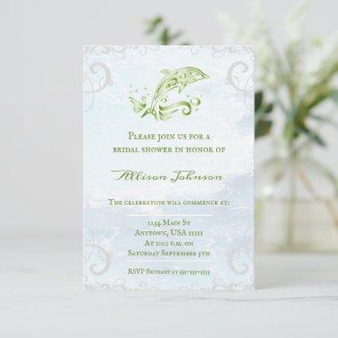 Green Dolphin Bridal Shower Invite