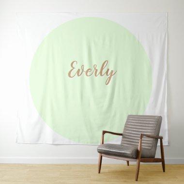 Green Elegant Simple Script Cake Table Name Tapestry