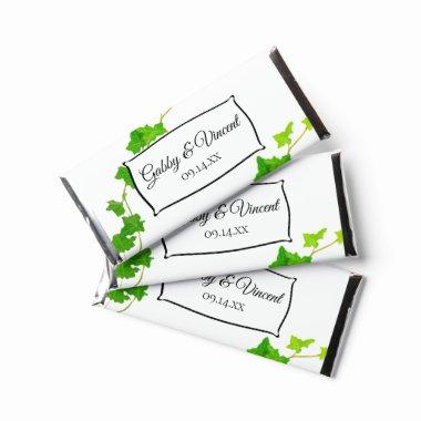 Green English Ivy Vine Foliage Wedding Hershey Bar Favors