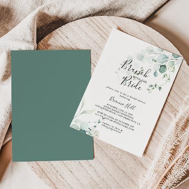 Green Eucalyptus Brunch with the Bride Shower Invitations