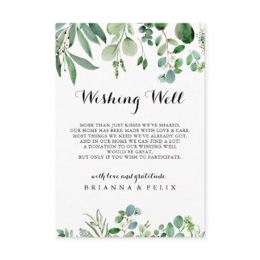 Green Eucalyptus Calligraphy Wedding Wishing Well Enclosure