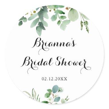 Green Eucalyptus Foliage  Favor Classic Round Sticker