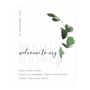 Green Eucalyptus Foliage Bridal Shower Welcome Poster