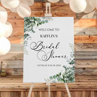 Green Eucalyptus Leaves Bridal Shower Welcome Sign