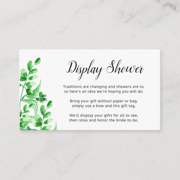 Green Foliage | Calligraphy Bridal Display Shower Enclosure Invitations
