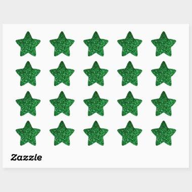 Green Glitter Sparkle Sparkly Pattern Celebrations Star Sticker