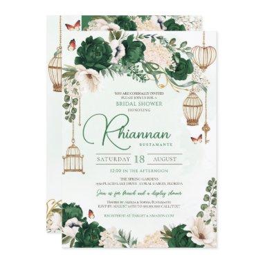 Green & Gold Elegant Floral Garden