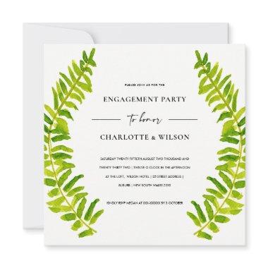 GREEN GOLD WATERCOLOUR FERN FOLIAGE ENGAGEMENT