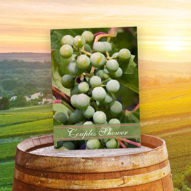 Green Grapes Vineyard Couples Shower Wine Tasting Invitations