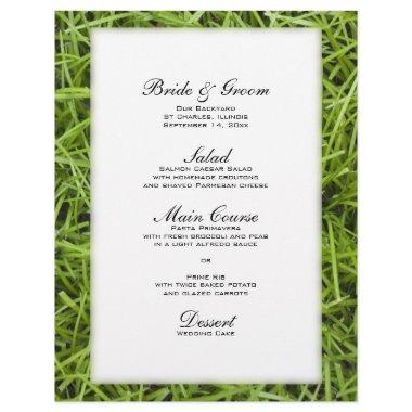 Green Grass Backyard Wedding Menu