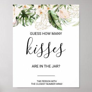 Green Guess How Many Kisses Bridal Shower Game Po Poster