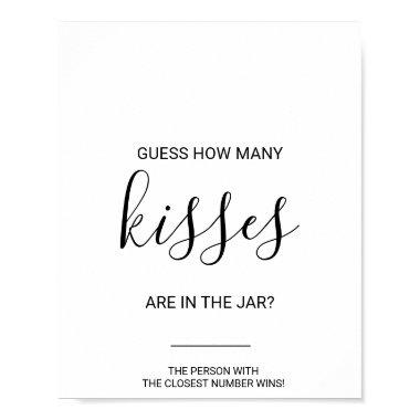 Green Guess How Many Kisses Bridal Shower Game Poster