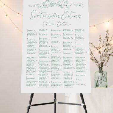 Green Hand Drawn Bow Alphabetical Seating Chart Foam Board