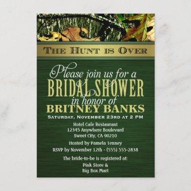 Green Hunting Camo Bridal Shower Invitations