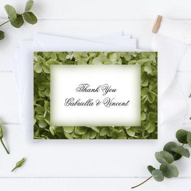 Green Hydrangea Flower Wedding Thank You Notes Invitations