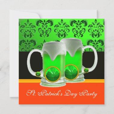 GREEN IRISH BEER GLASSES ST PATRICK'S DAY PARTY Invitations