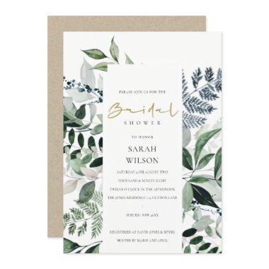 Green Leafy Tropical Foliage Bridal Shower Invite