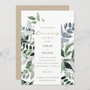 Green Leafy Tropical Foliage Couples Shower Invite