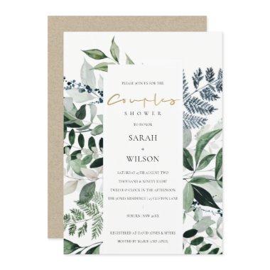 Green Leafy Tropical Foliage Couples Shower Invite