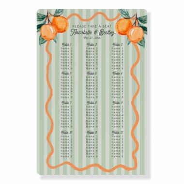 Green Little Cutie Citrus Party Seating Chart Foam Board
